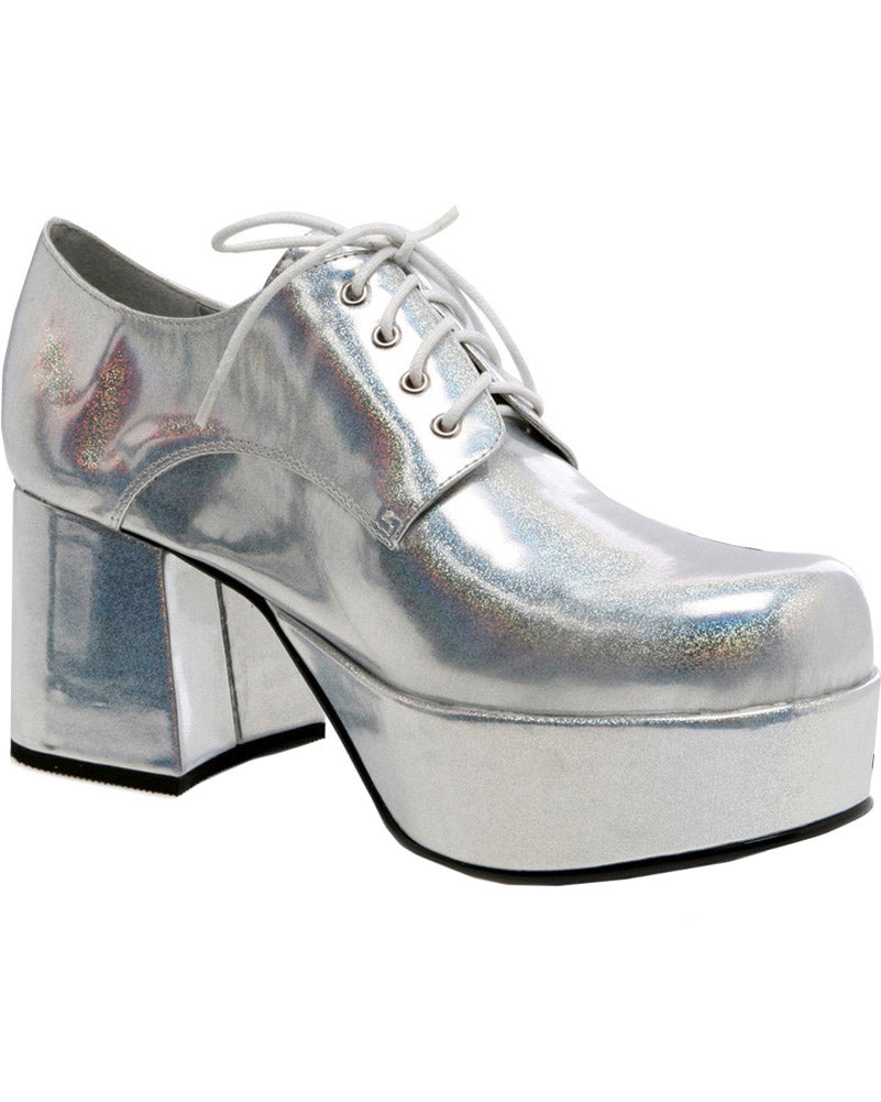 70s Pimp Silver Deluxe Mens Shoes