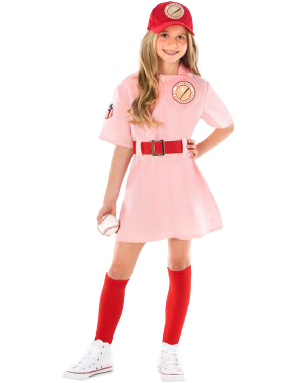 Pink Baseball Player Girls Costume