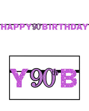 Pink Celebration 90 Prismatic Letter Banner