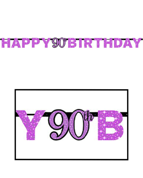 Pink Celebration 90 Prismatic Letter Banner