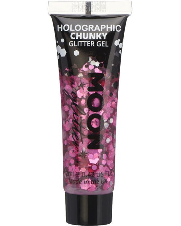 Pink Chunky Holographic Body Glitter Gel 12ml