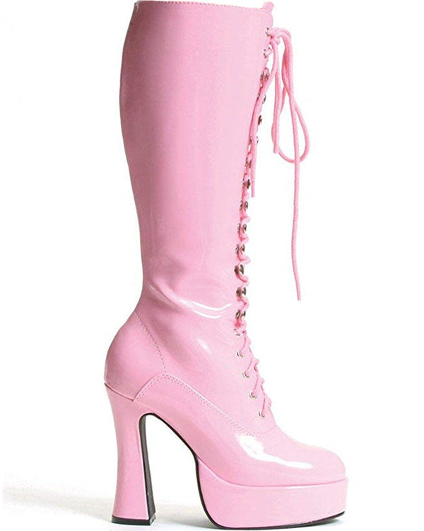 Pink Easy Lace Deluxe Womens Boots