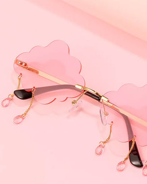 60s Pink Festive Cloud Glasses