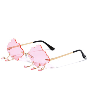 60s Pink Festive Cloud Glasses