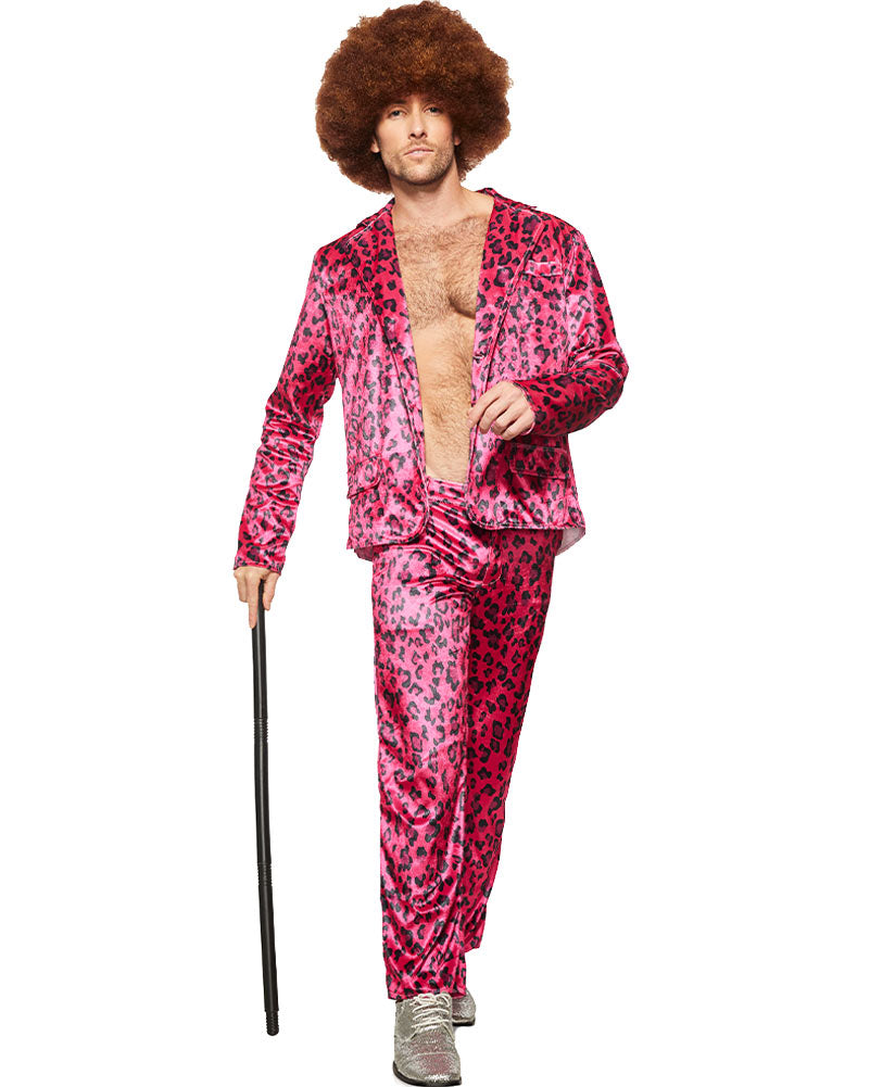 Pink Leopard Rockstar Mens Costume