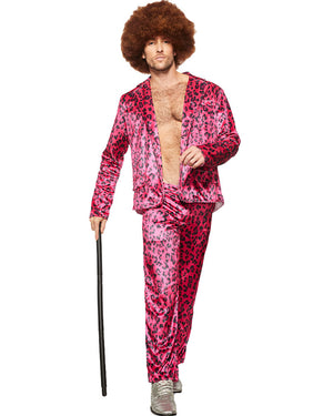 Pink Leopard Rockstar Mens Costume