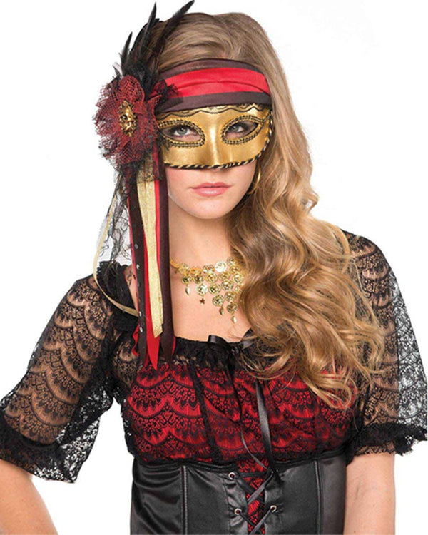 Pirate Feathered Mask