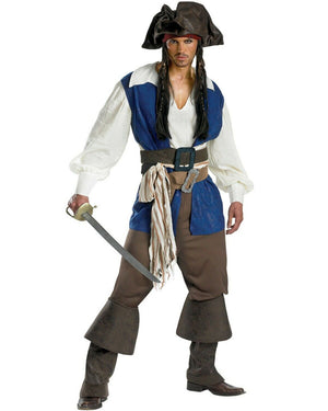 Pirates Of The Caribbean Captain Jack Sparrow Deluxe Mens Costume