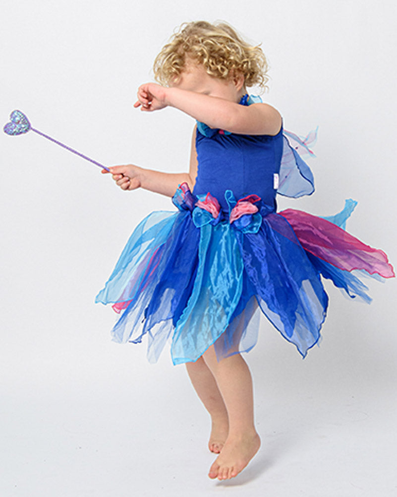 Pixie Fairy Royal Blue Dress Girls Costume