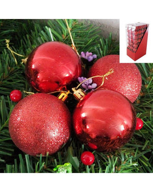 Plum Red Christmas Baubles 6cm Pack of 8