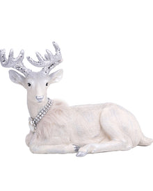 Christmas Polyresin Sitting Reindeer 26cm
