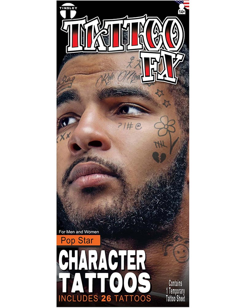 Pop Star Character Temporary Tattoos