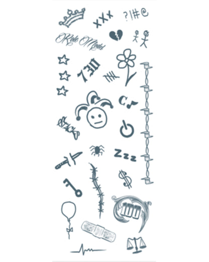 Pop Star Character Temporary Tattoos