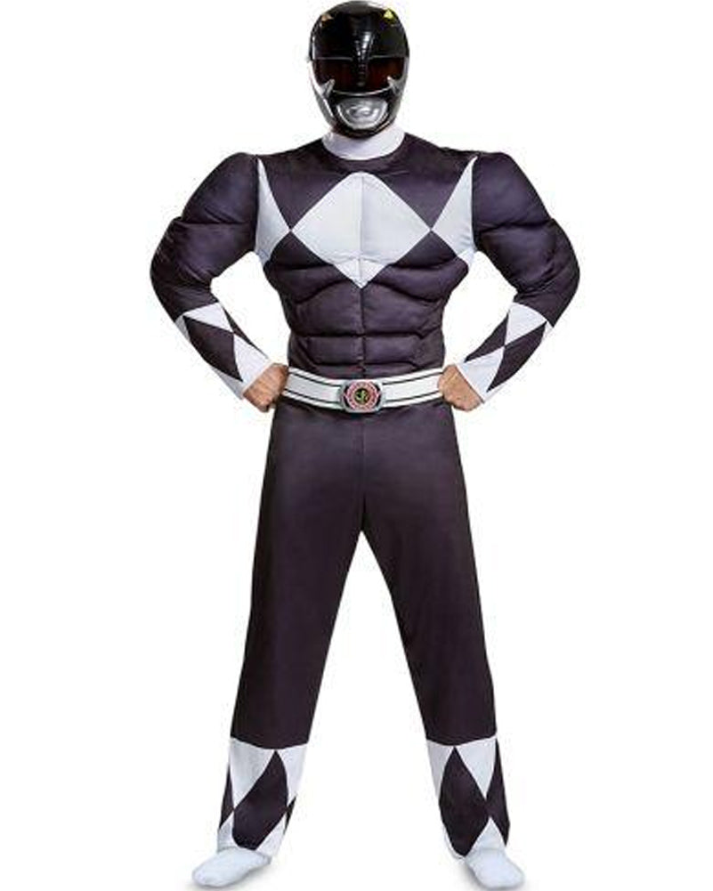 Power Rangers Black Ranger Classic Muscle Adult Costume