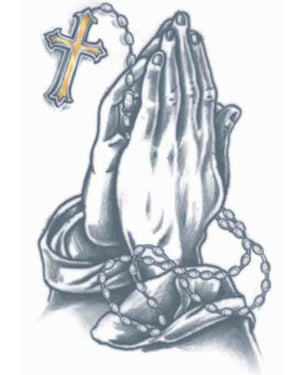 Prison Praying Hands Temporary Tattoo