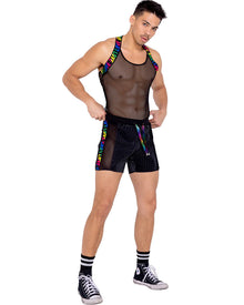 Pride Two Tone Biker Mens Shorts