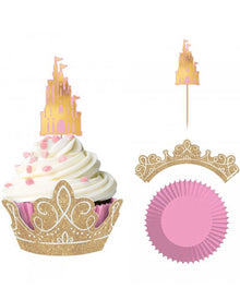 Disney Princess Once Upon A Time Glittered Cupcake Kit for 24