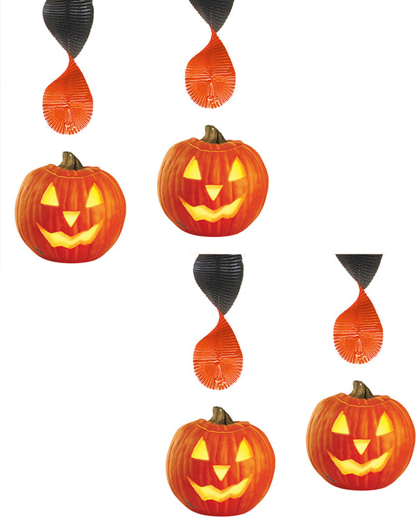 Pumpkin Glow Hanging Decorations Pack of 4