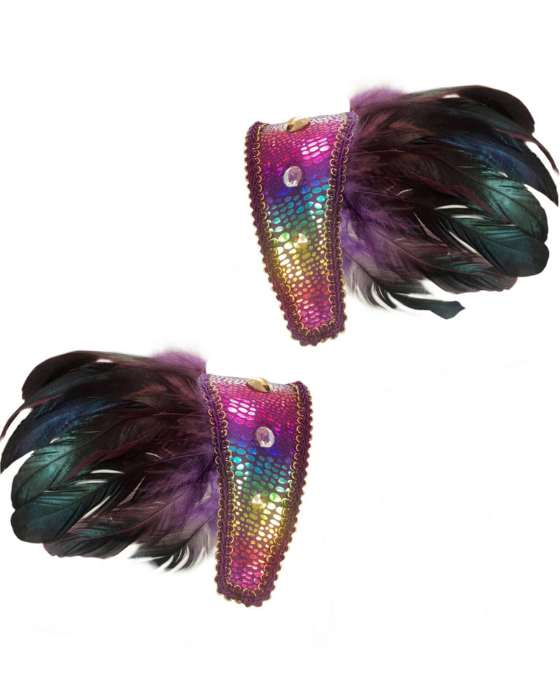 Purple Feather Shoulder Pads Pack of 2