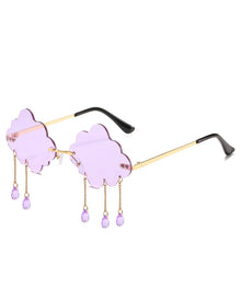 60s Purple Festive Cloud Glasses