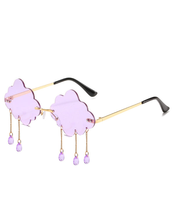 60s Purple Festive Cloud Glasses