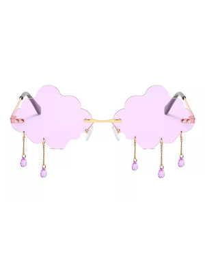 60s Purple Festive Cloud Glasses