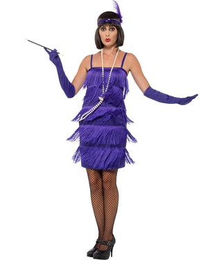 20s Purple Flapper Womens Plus Size Costume