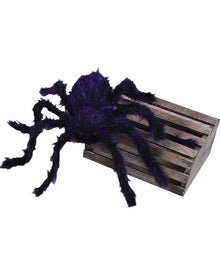 Purple Hairy Spider with Posable Legs 76cm For Halloween