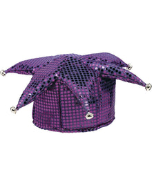 Purple Sequin Jester Hat For Halloween