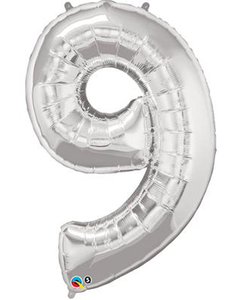 Number Nine Silver Foil Balloon