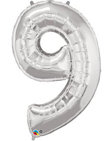 Number Nine Silver Foil Balloon
