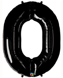 Number Zero Black Foil Balloon