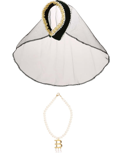 Queen Anne Boleyn Deluxe Hat and Necklace Costume Set