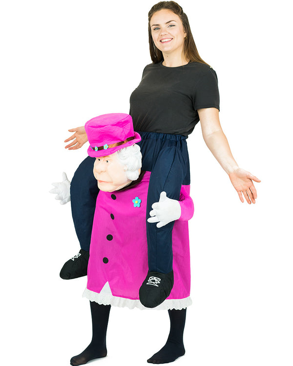 Queen Elizabeth Stuffed Piggyback Adult Costume