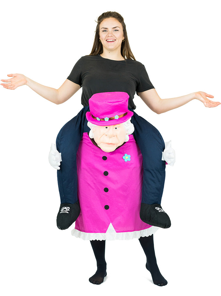 Queen Elizabeth Stuffed Piggyback Adult Costume