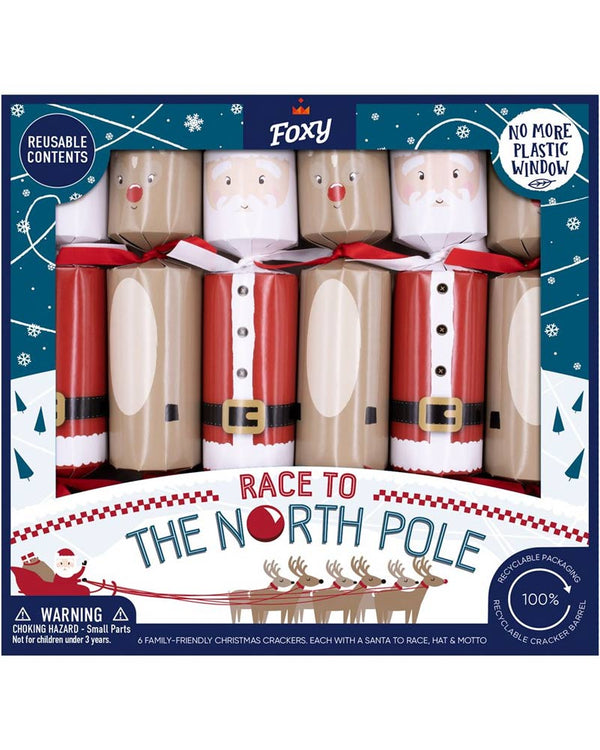 Race to the North Pole Christmas Crackers Pack of 6