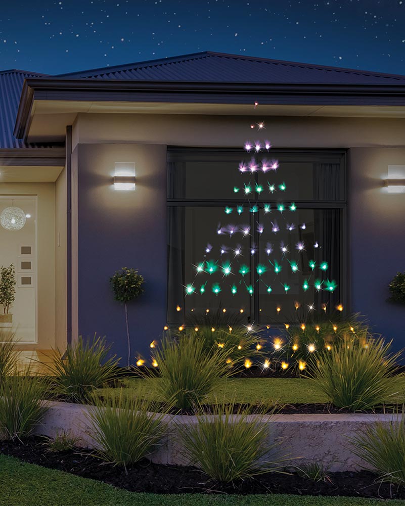 Rainbow Christmas Tree Wall LED Light 1.6m