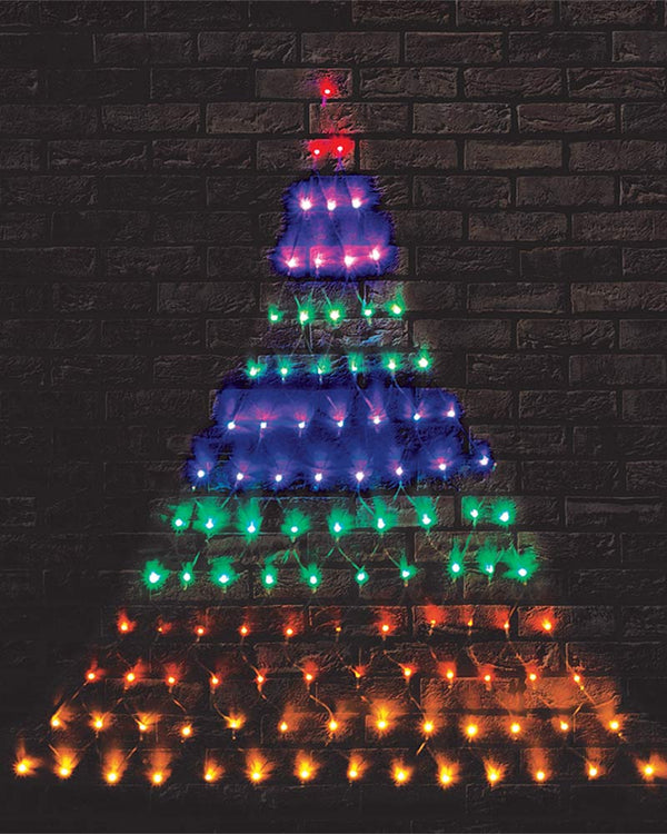 Rainbow Christmas Tree Wall LED Light 1.6m