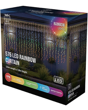 Rainbow LED Flashing Curtain 3.6m