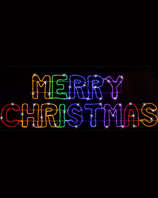 Rainbow Merry Christmas LED Ropelight 2.7m