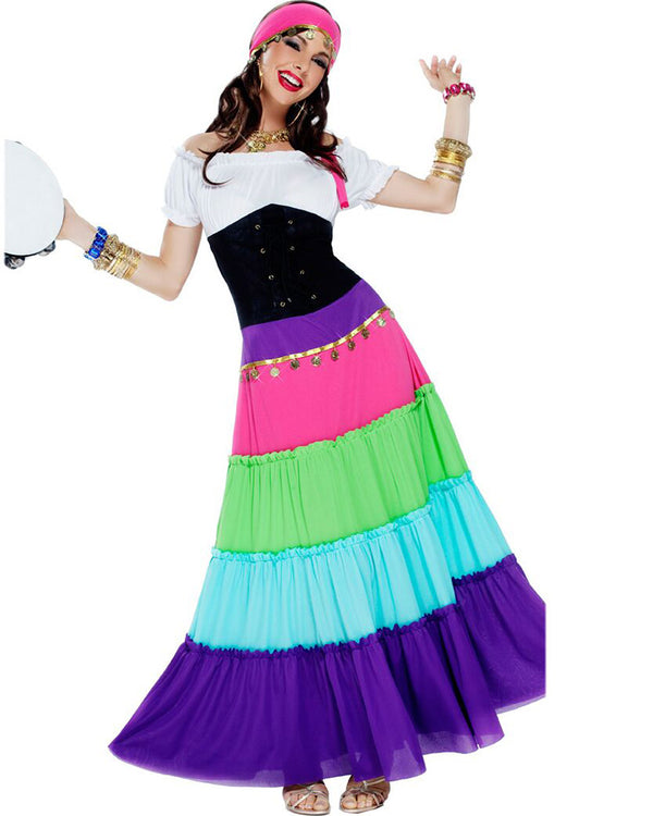Rainbow Renaissance Gypsy Womens Costume