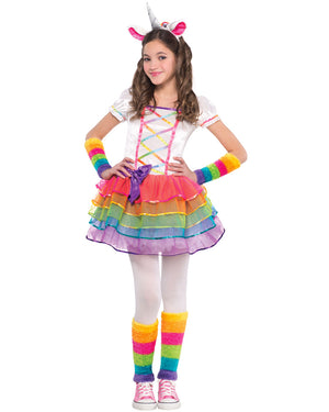 Rainbow Unicorn Girls Costume