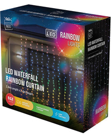 Rainbow Waterfall Curtain LED Lights 2.4m