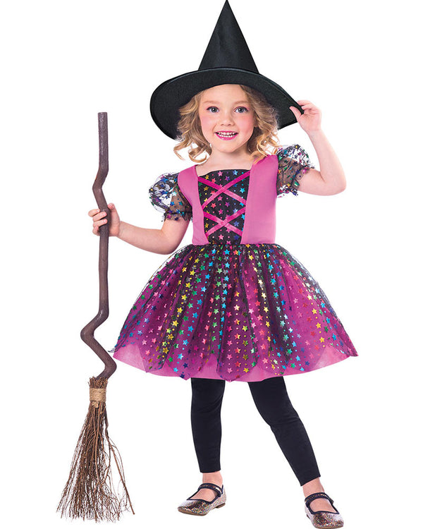 Rainbow Witch Girls Costume