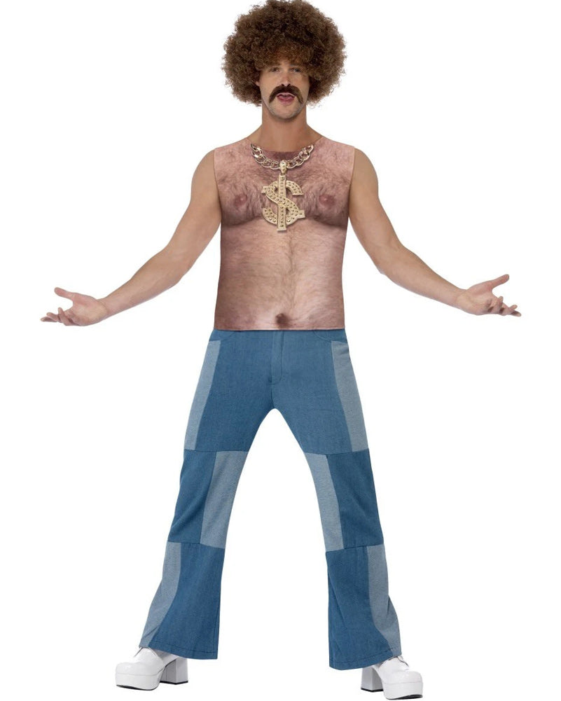 Realistic 70s Hairy Chest Mens Shirt