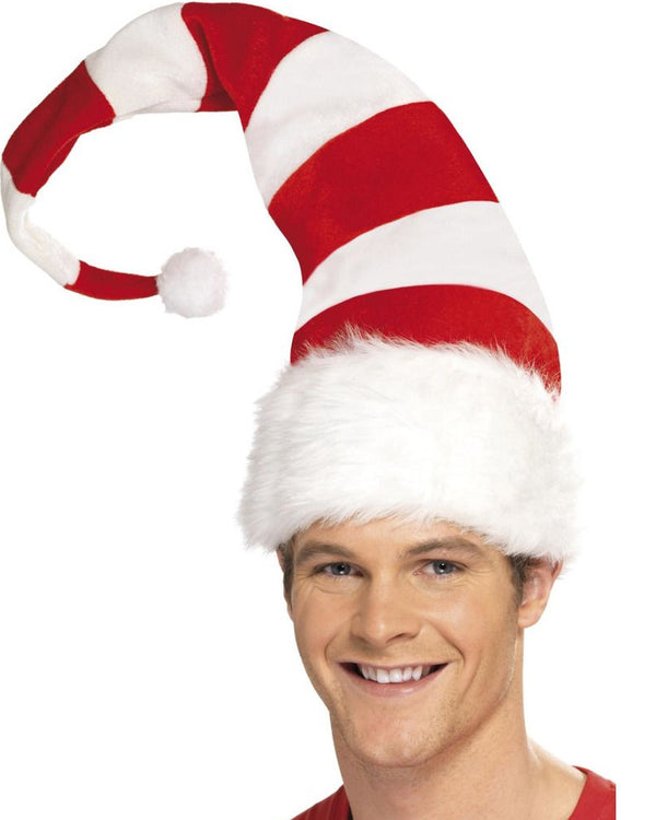 Christmas Red and White Striped Santa Hat