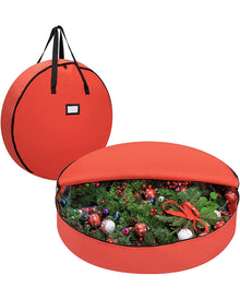 Red Christmas Wreath Storage Bag 76cm Pack of 2