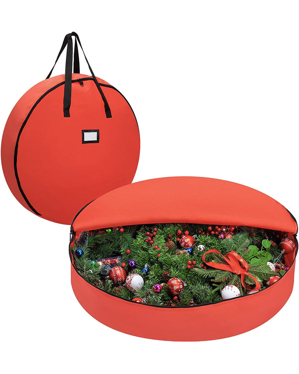 Red Christmas Wreath Storage Bag 76cm Pack of 2