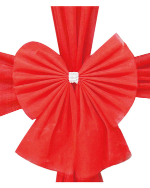 Christmas Red Door Bow with Sash