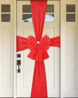 Christmas Red Door Bow with Sash